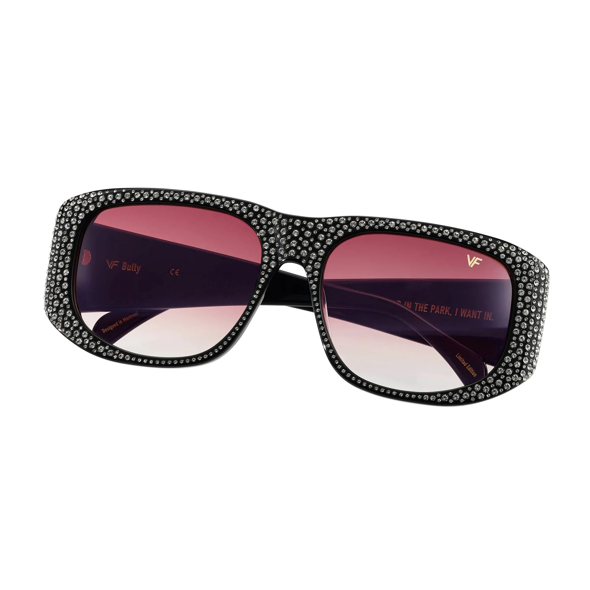 Bully Black Acetate Swarovski Crystals Edition