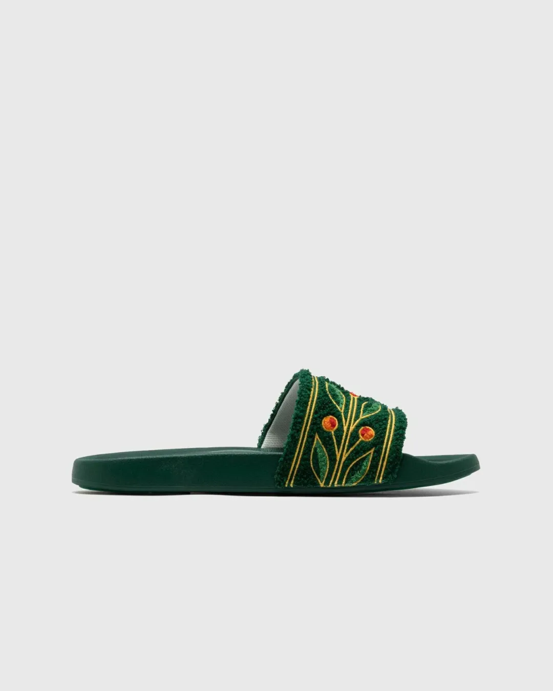 Casablanca Embroidered Terry Slider in Green
