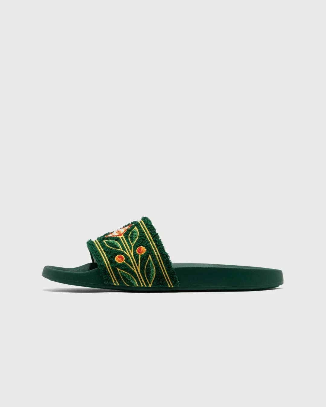 Casablanca Embroidered Terry Slider in Green