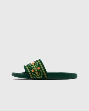 Casablanca Embroidered Terry Slider in Green