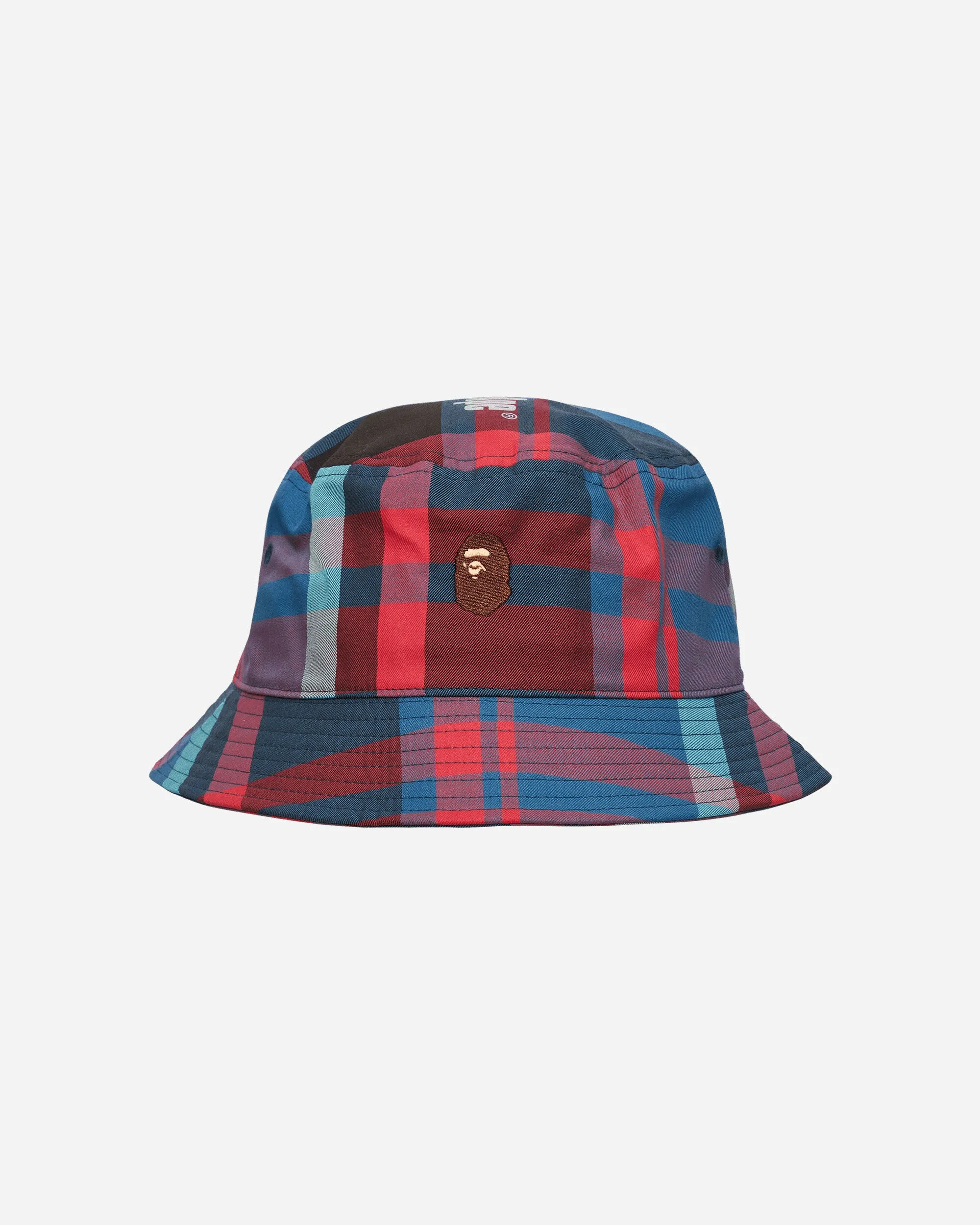 Check Ape Bucket Hat Navy