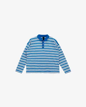 Chrome Hearts Blue Script Logo Long Sleeve Polo