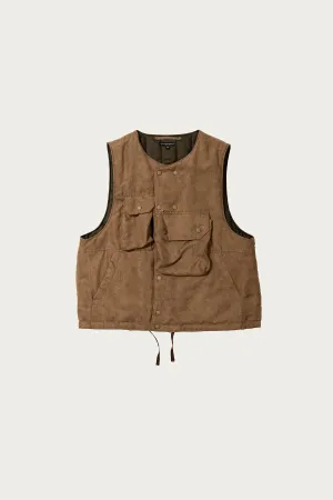 Cover Vest - Khaki Polyester Lightweight Fake Suede