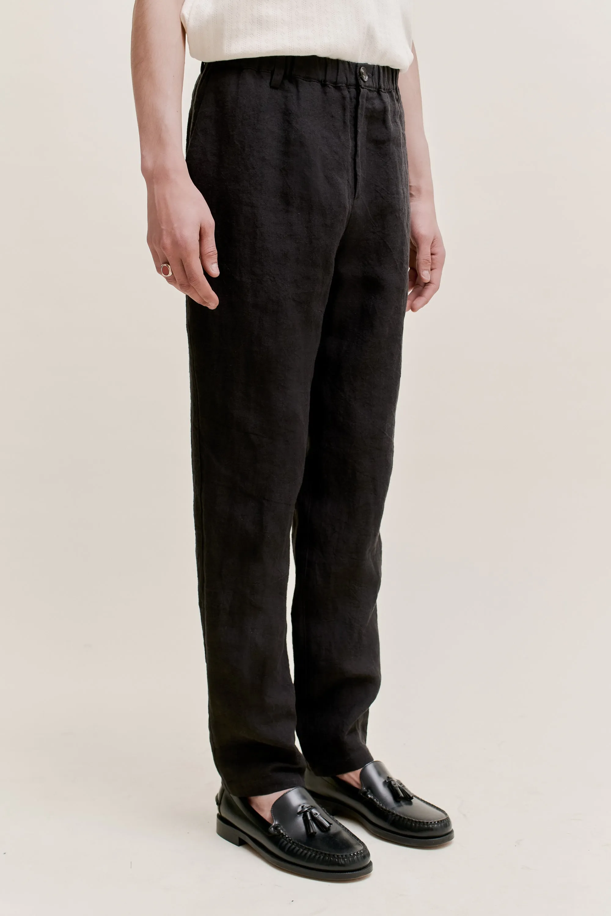ELASTICATED WIDE TROUSERS