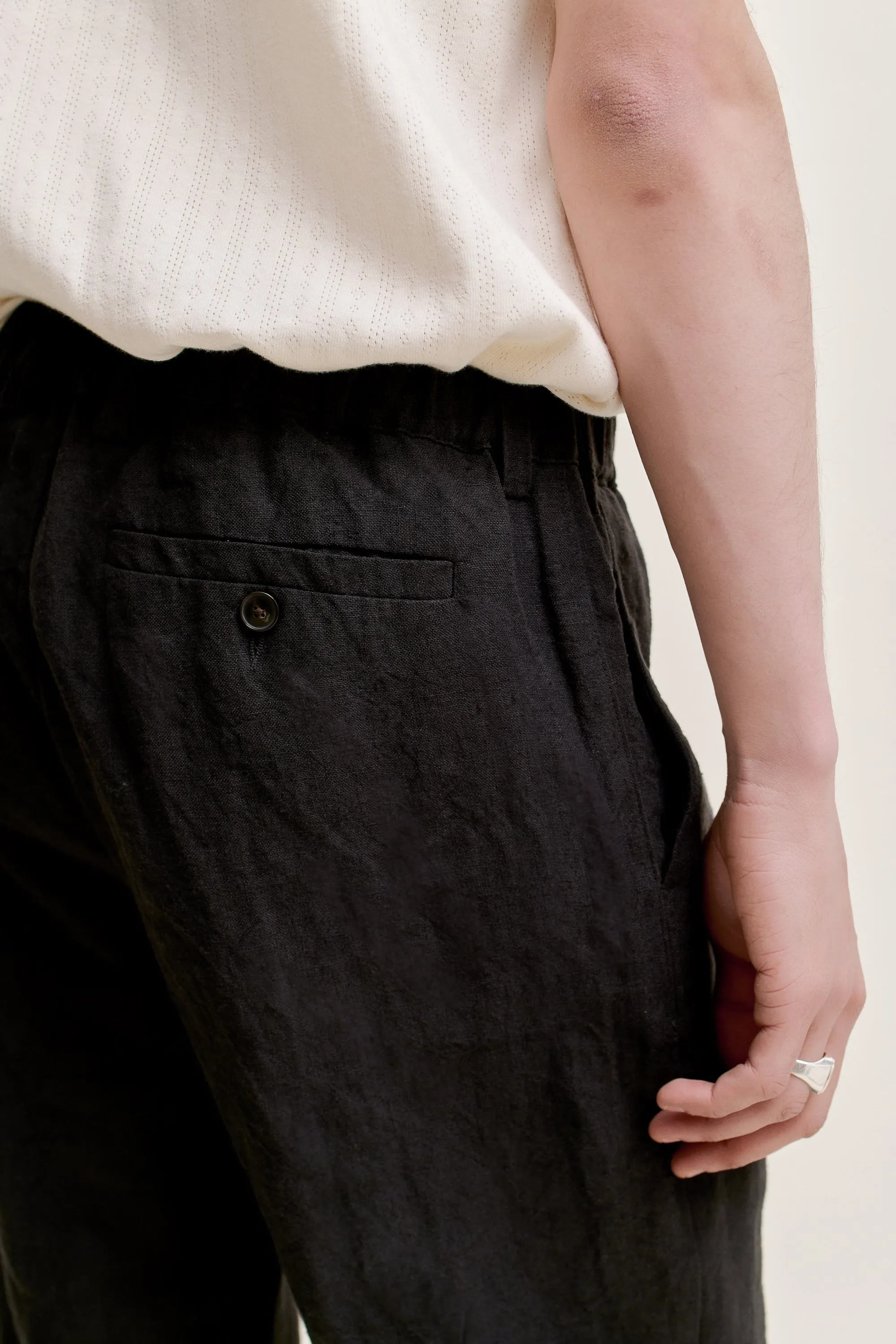 ELASTICATED WIDE TROUSERS