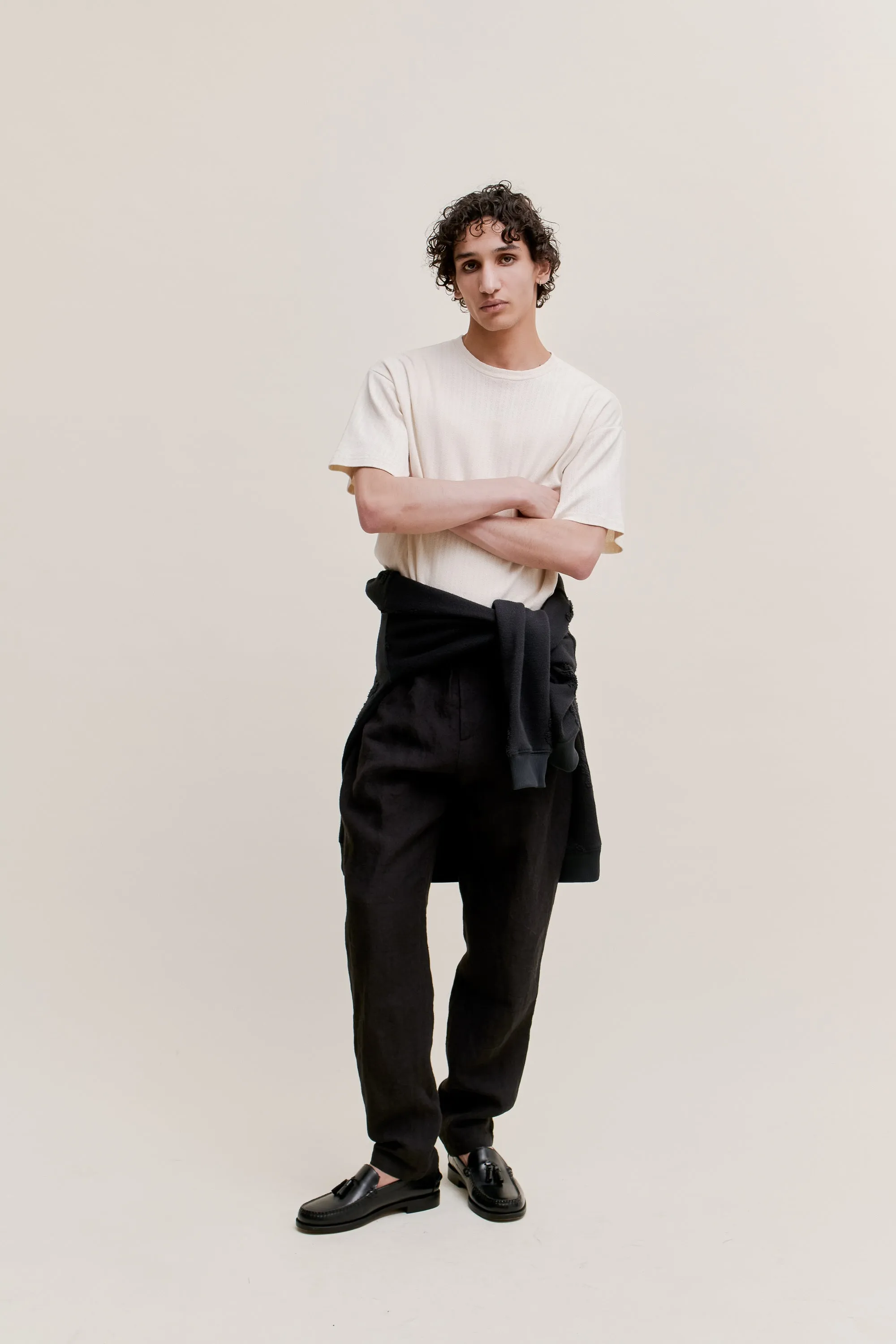 ELASTICATED WIDE TROUSERS