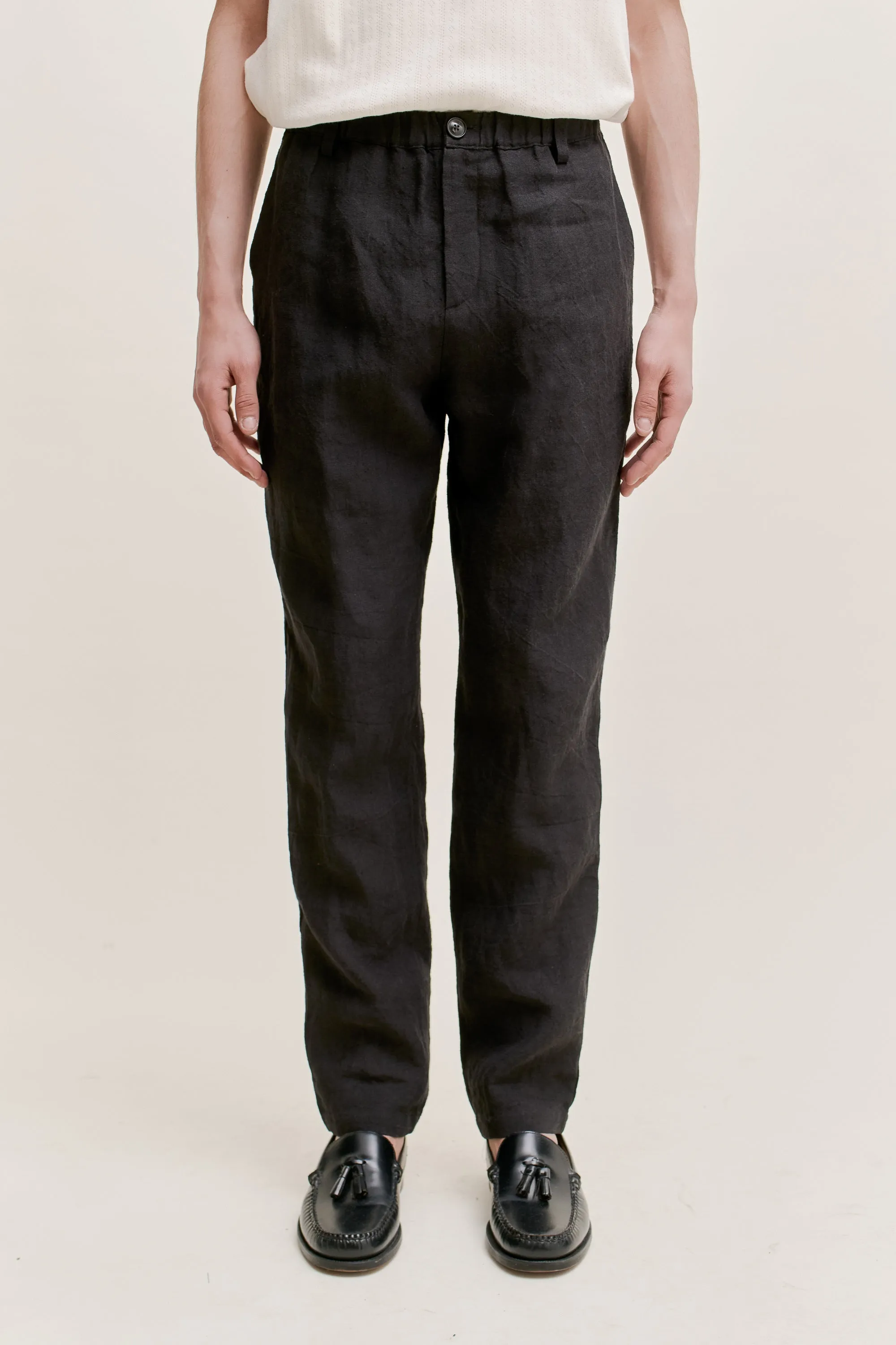 ELASTICATED WIDE TROUSERS