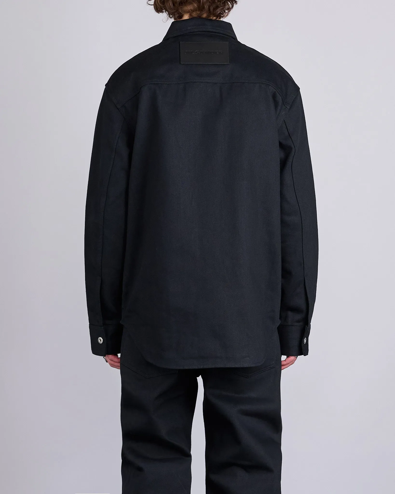 Jil Sander Raw Denim Overshirt Jacket Black