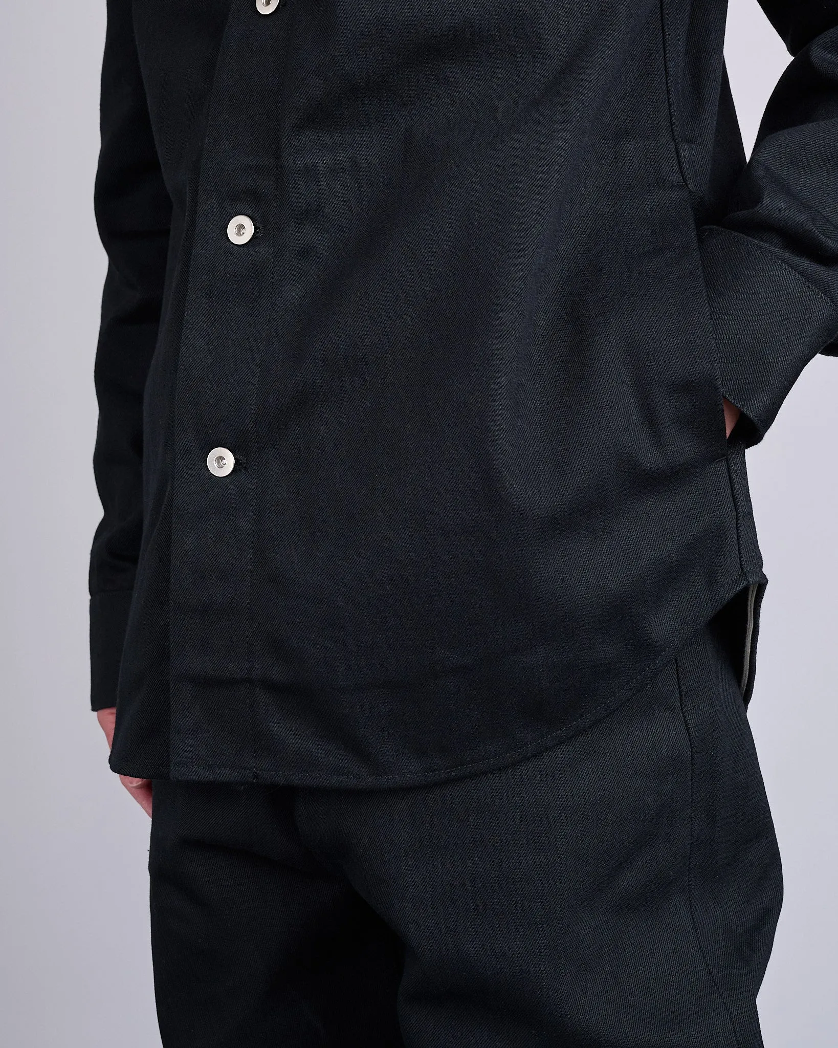 Jil Sander Raw Denim Overshirt Jacket Black