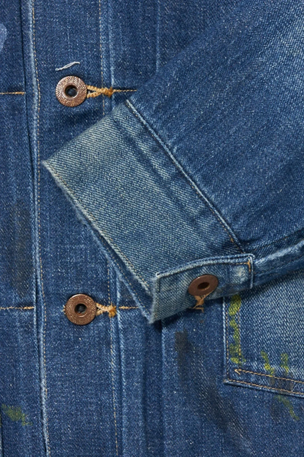 Lot. 703 Denim Jacket C. 1920's - Damaged Indigo Paint