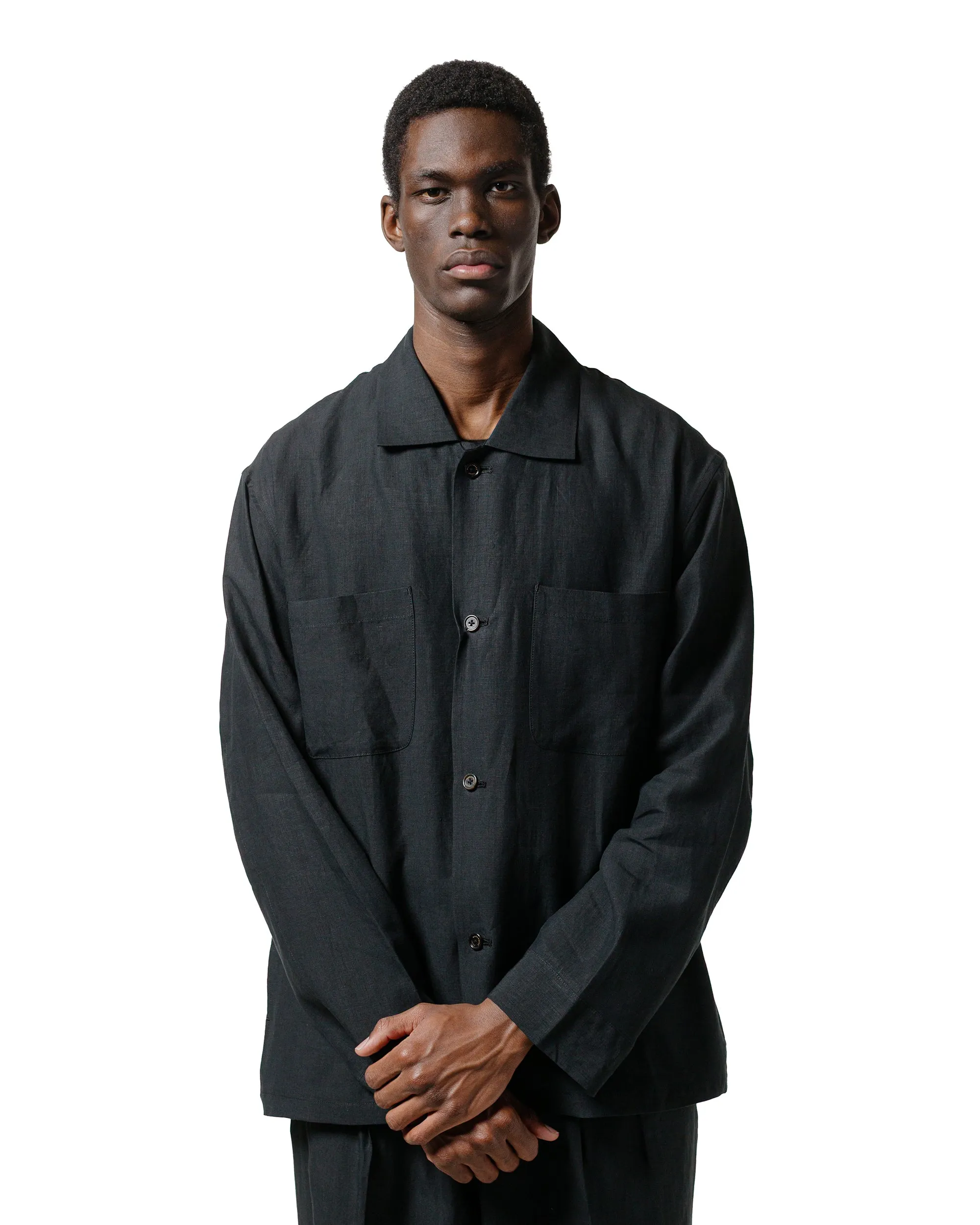 MARKAWARE Utility Shirt 80/1 Hemp Typewriter-Cloth Black
