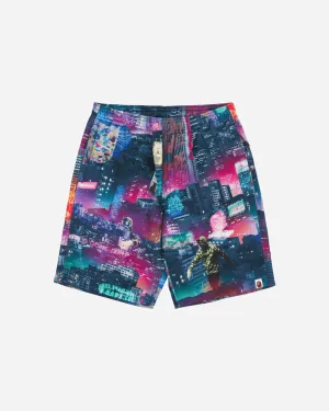 Men's Neon Tokyo Track Shorts Multicolor