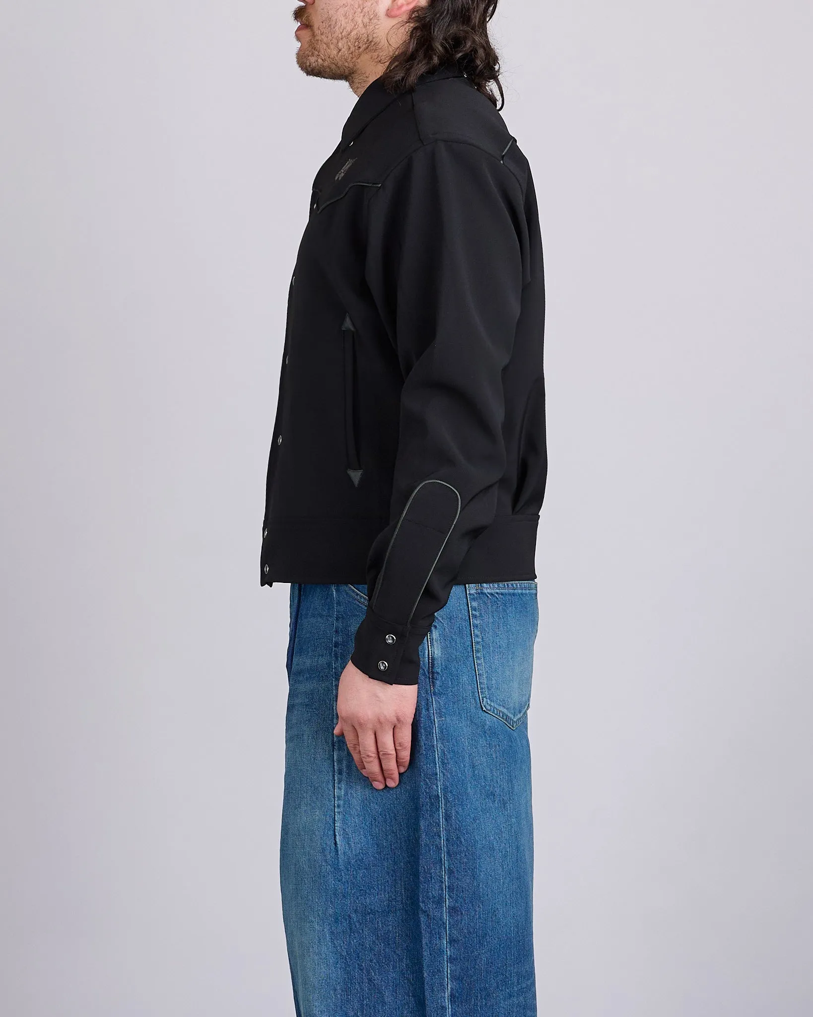 Needles Piping Cowboy Double Cloth Jacket Black