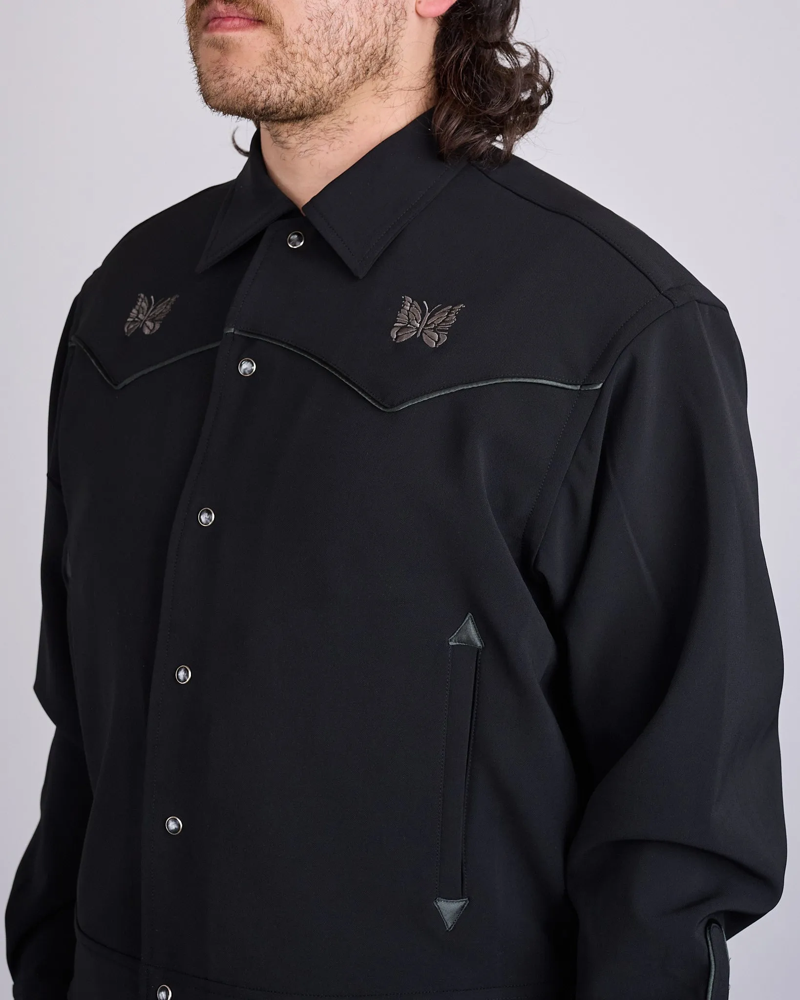 Needles Piping Cowboy Double Cloth Jacket Black