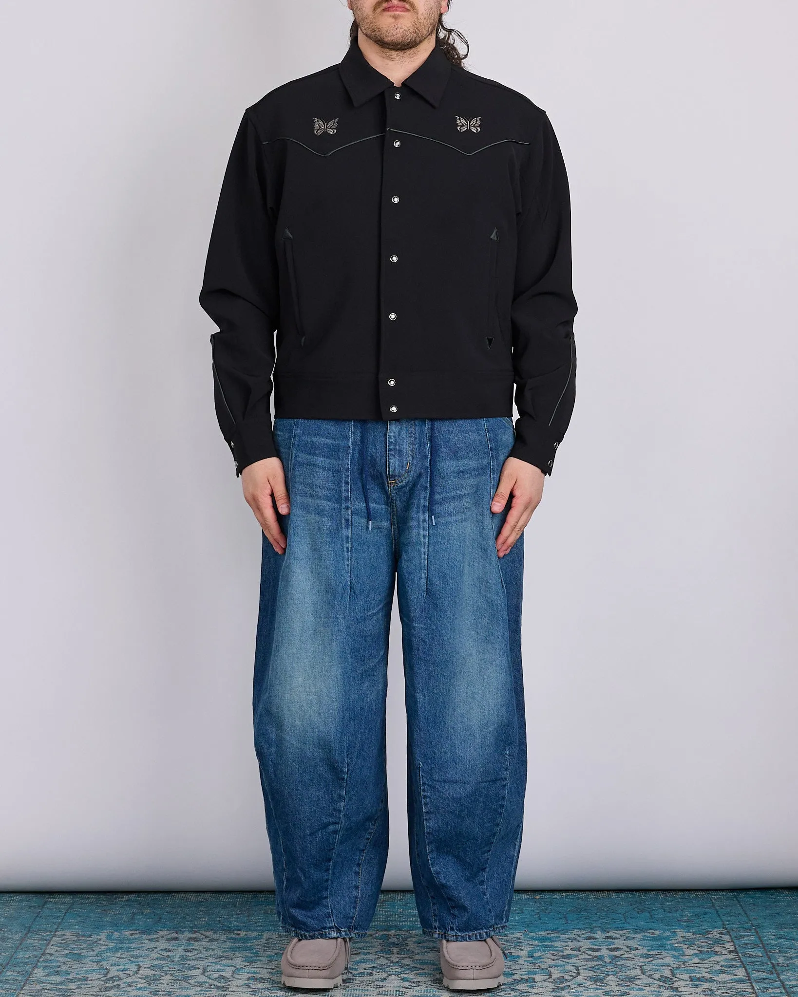 Needles Piping Cowboy Double Cloth Jacket Black