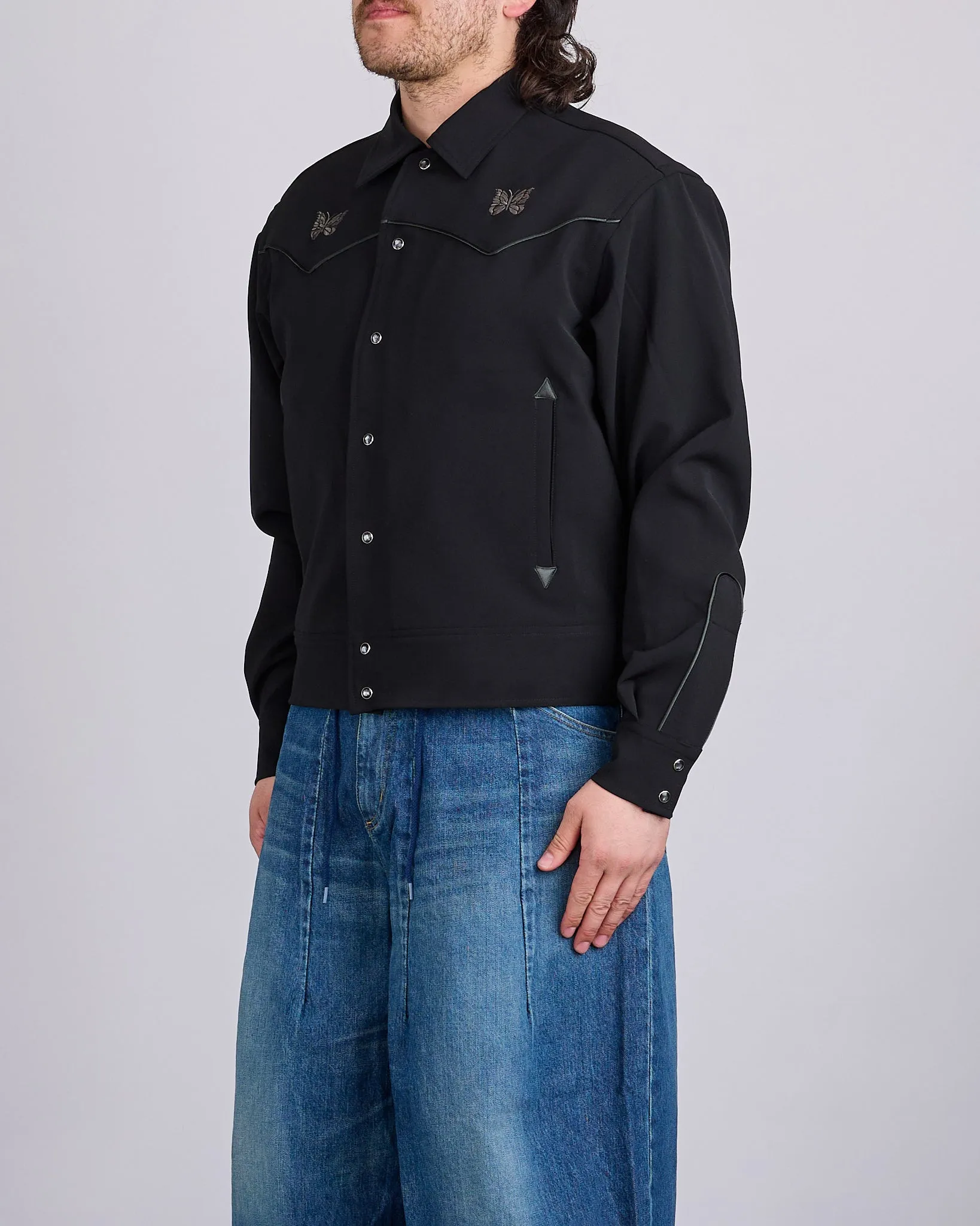 Needles Piping Cowboy Double Cloth Jacket Black