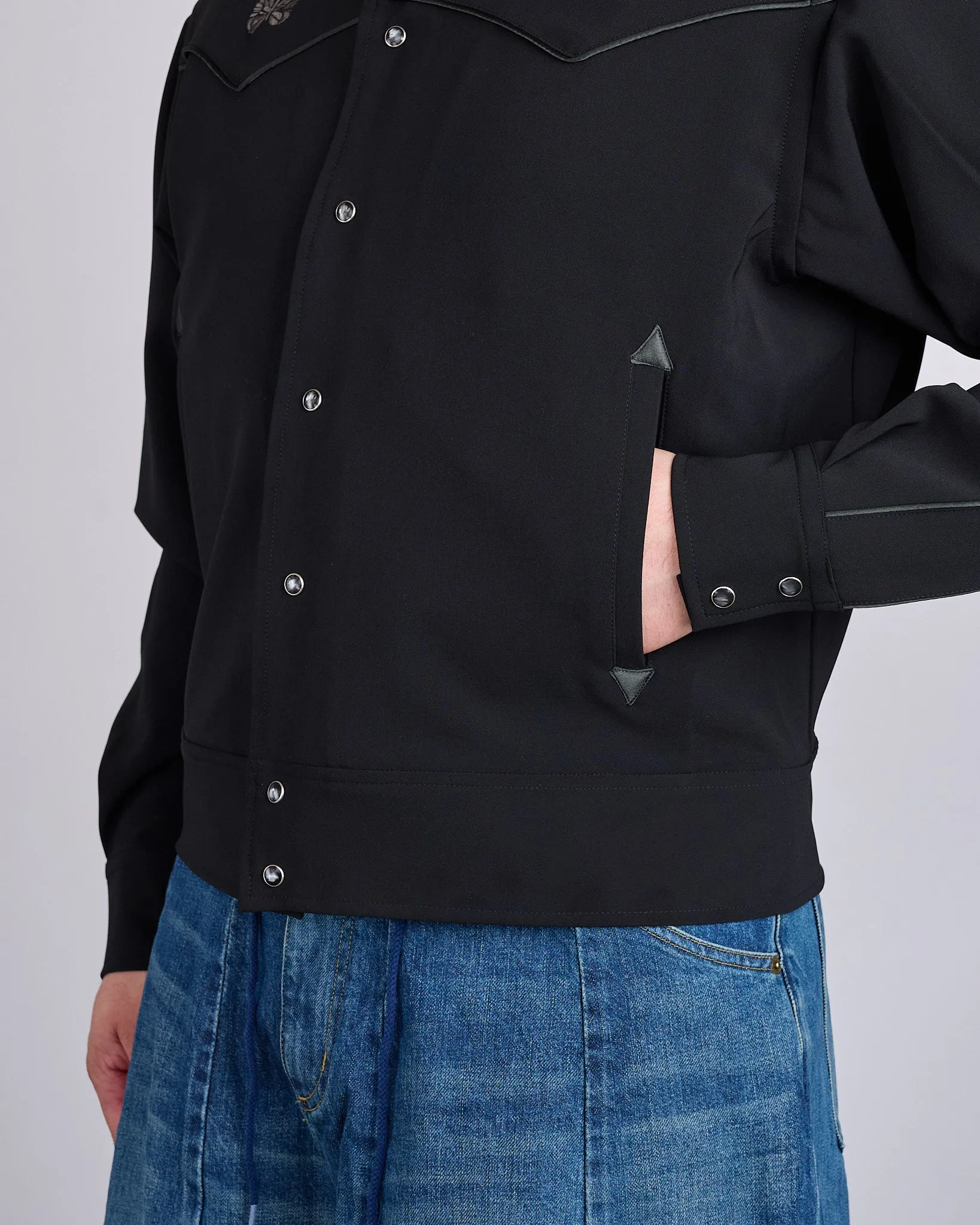 Needles Piping Cowboy Double Cloth Jacket Black
