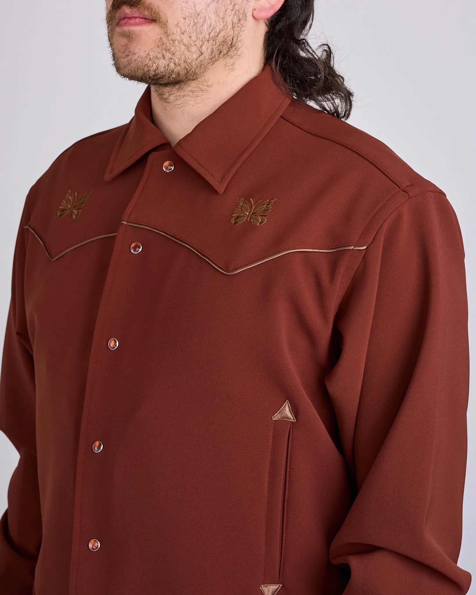 Needles Piping Cowboy Double Cloth Jacket Brown