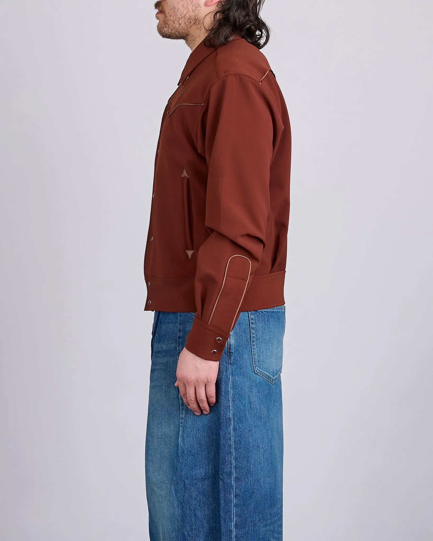 Needles Piping Cowboy Double Cloth Jacket Brown