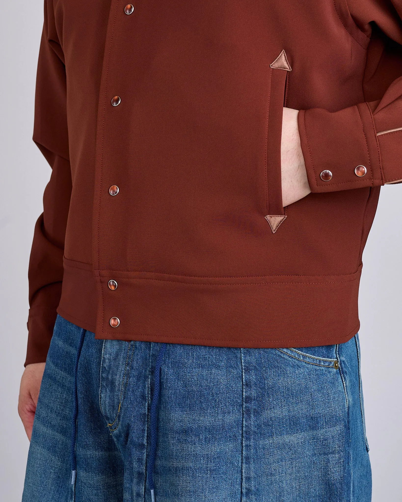 Needles Piping Cowboy Double Cloth Jacket Brown