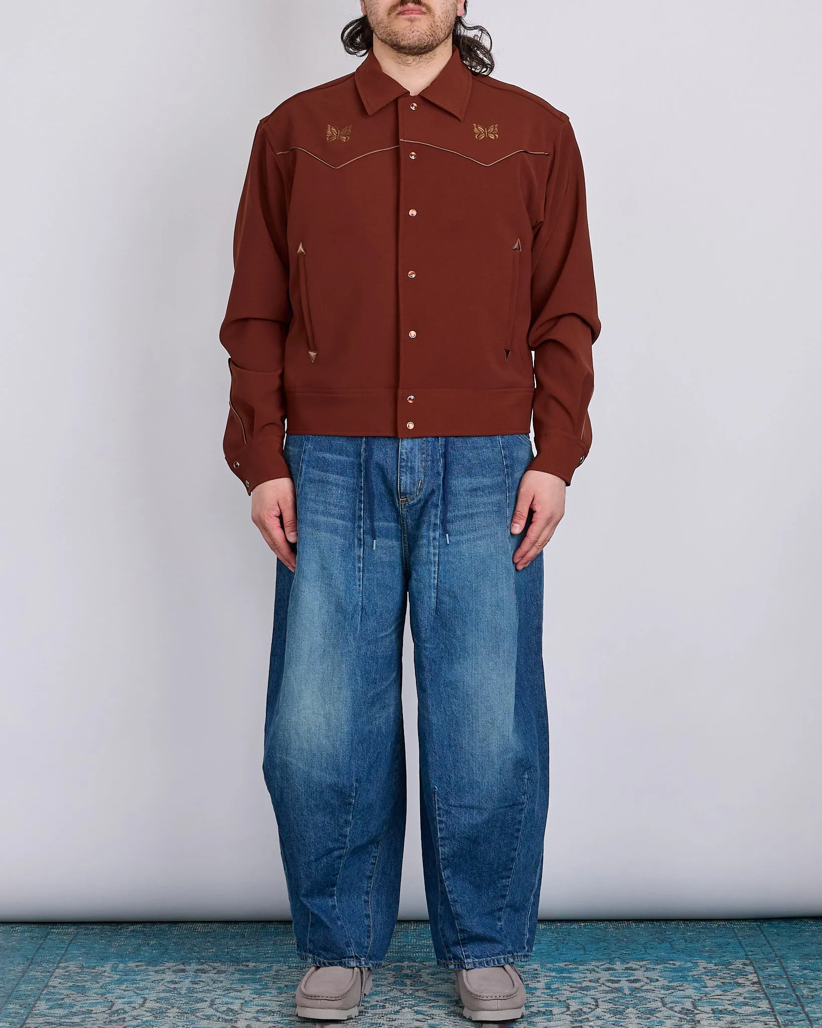 Needles Piping Cowboy Double Cloth Jacket Brown