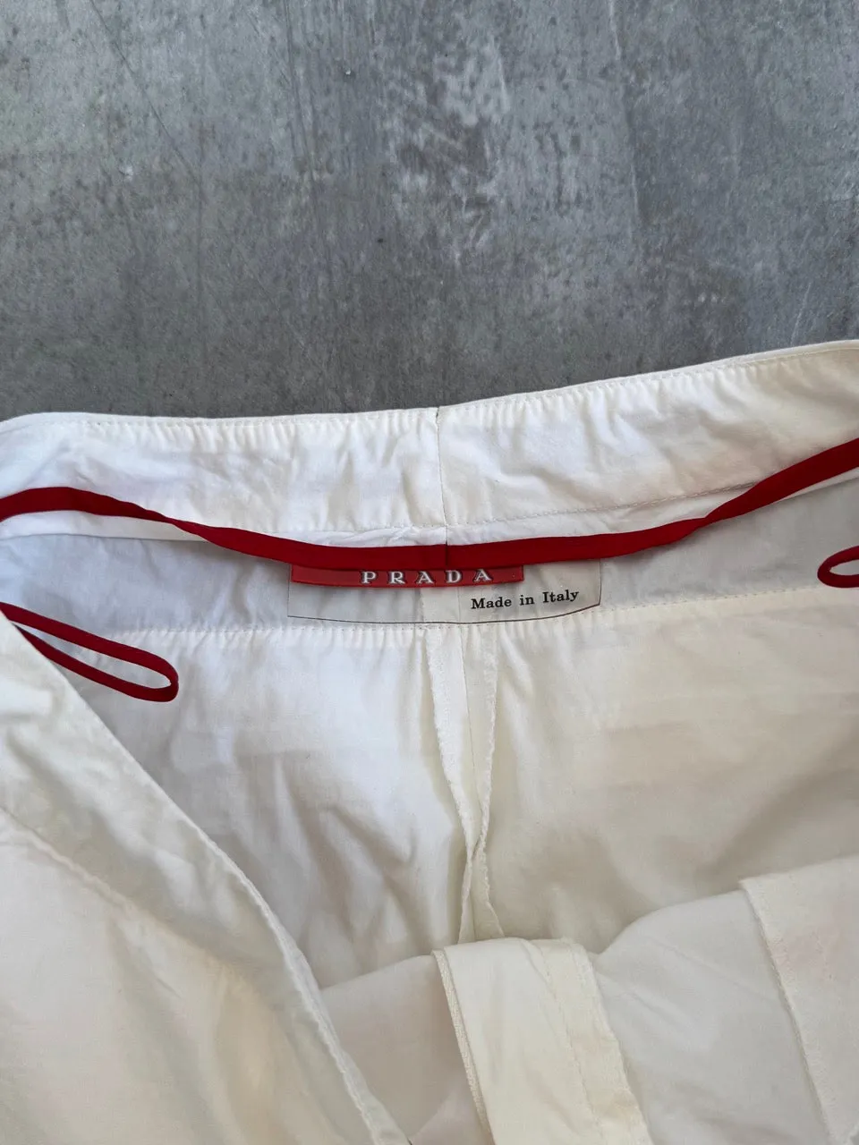 Prada White Technical Utility Trousers