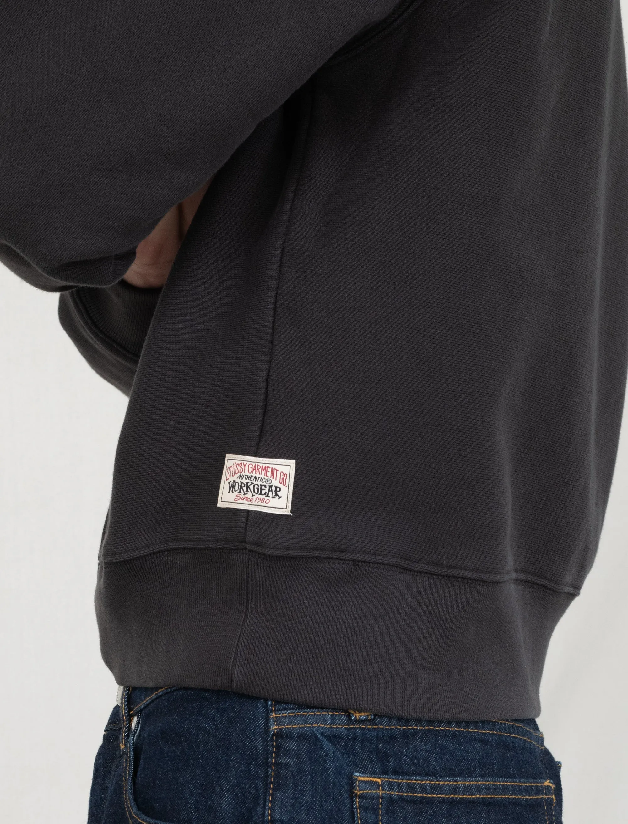 Raglan Zip Hoodie (Washed Black)