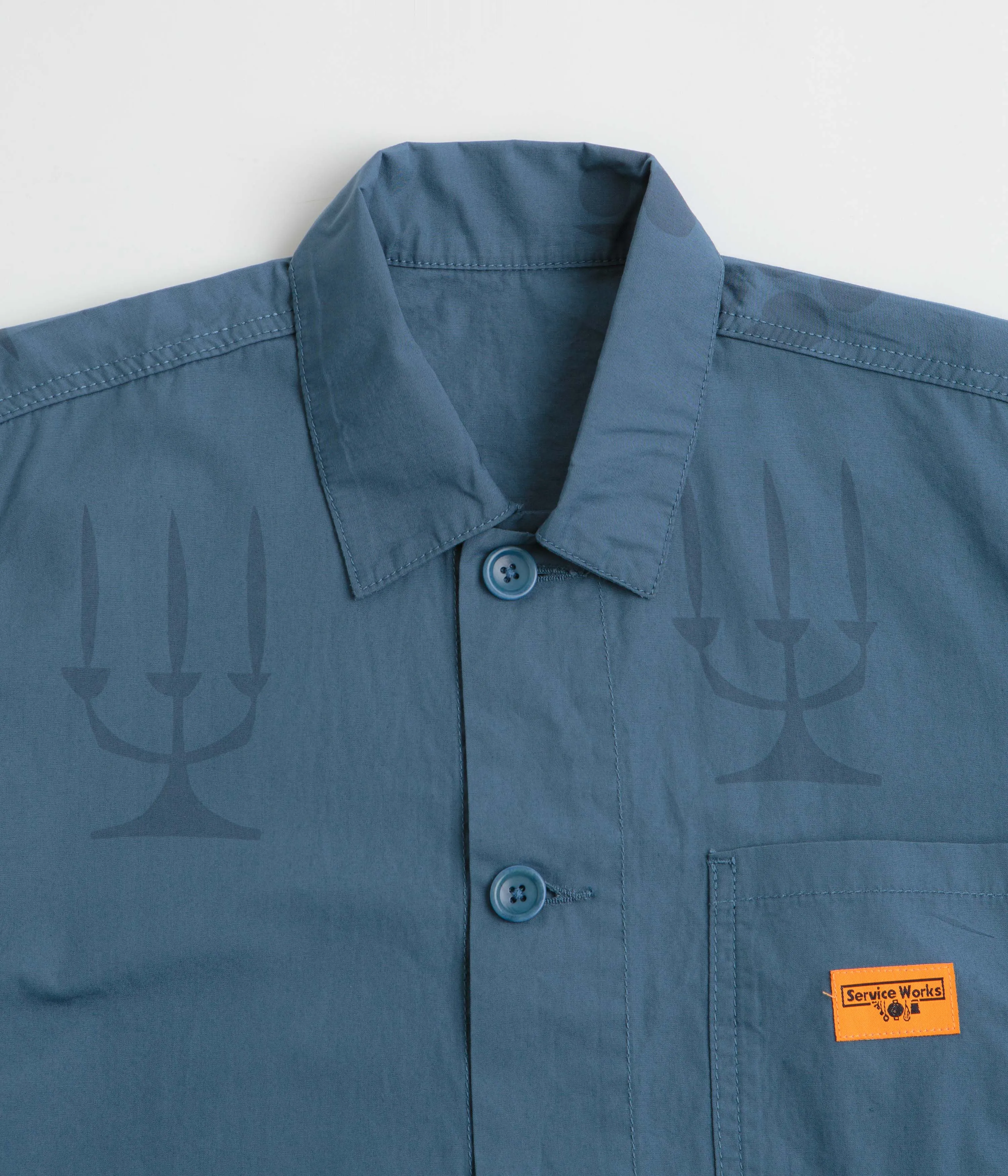 Service Works Poplin Printed Chore Shirt - Slate