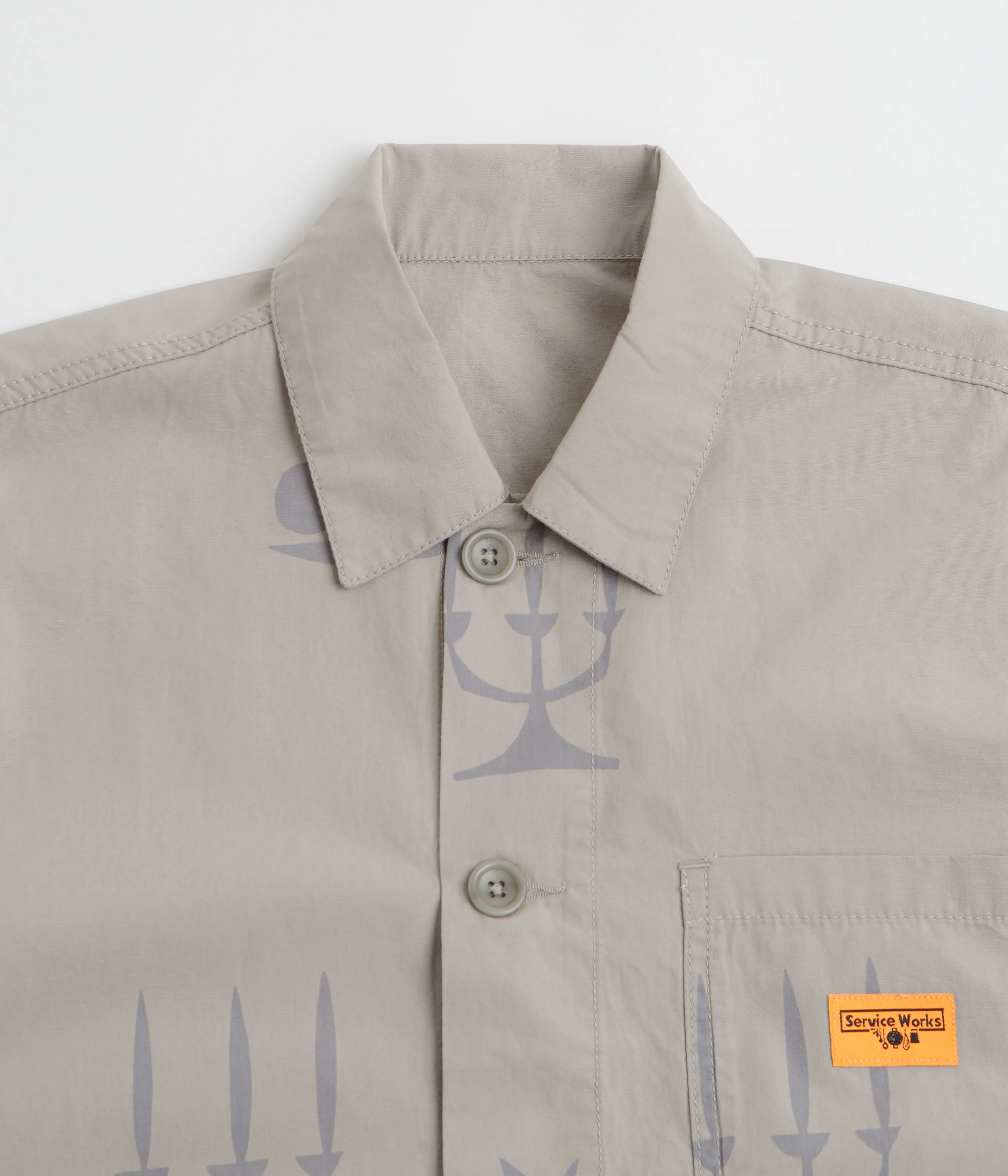 Service Works Poplin Printed Chore Shirt - Stone