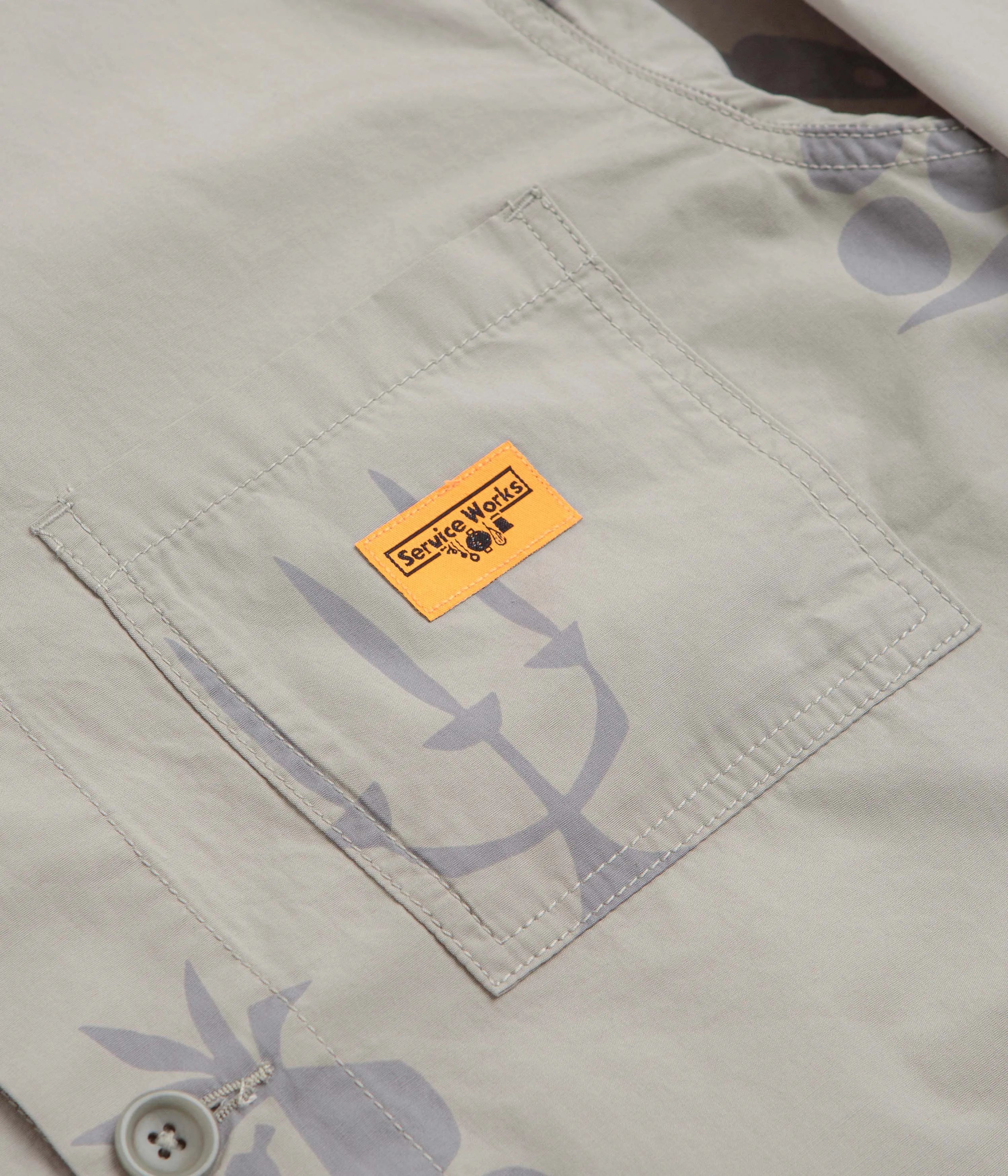 Service Works Poplin Printed Chore Shirt - Stone