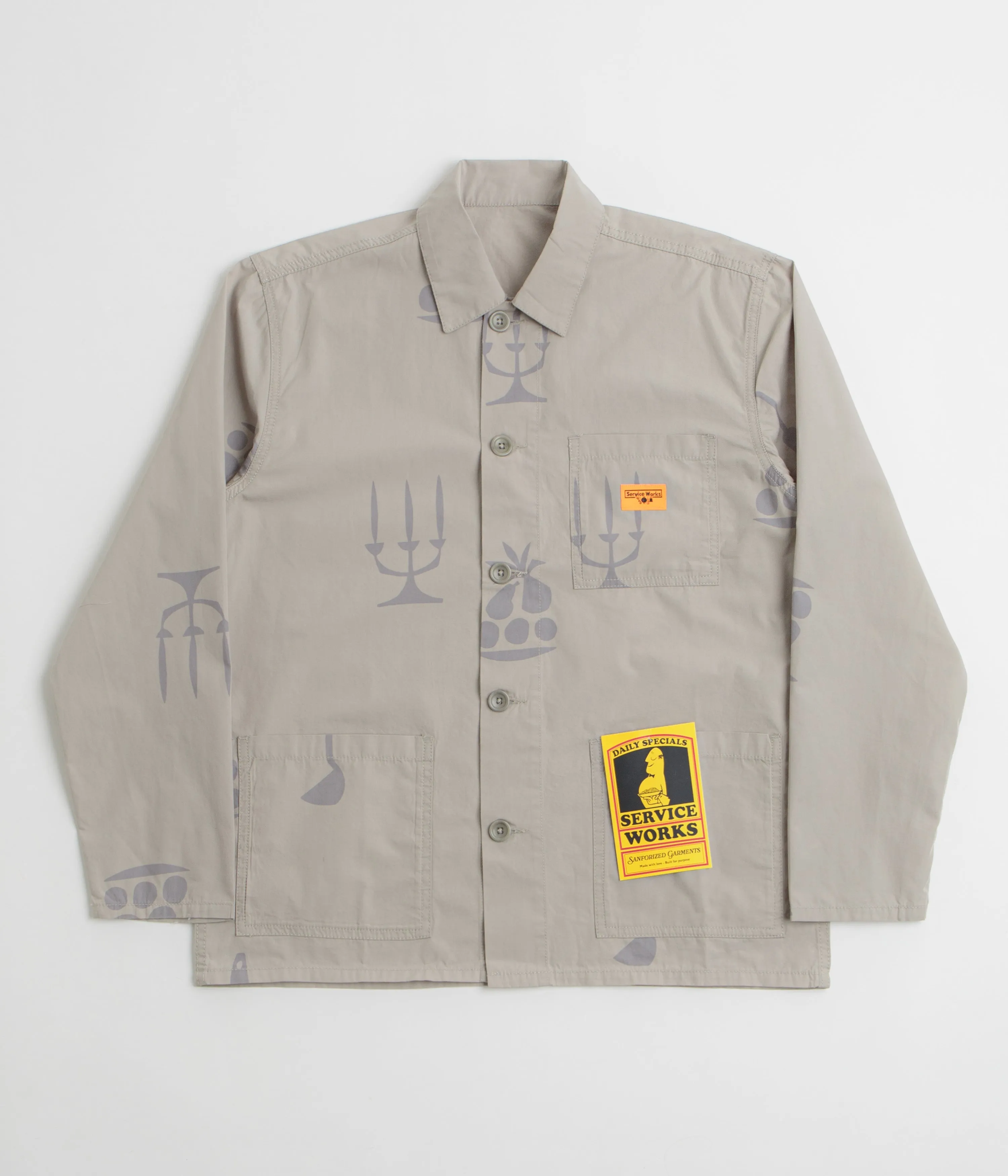 Service Works Poplin Printed Chore Shirt - Stone
