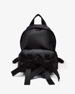 Simone Rocha - Men's Embroidered Bow Front Backpack - (Black/Pearl)