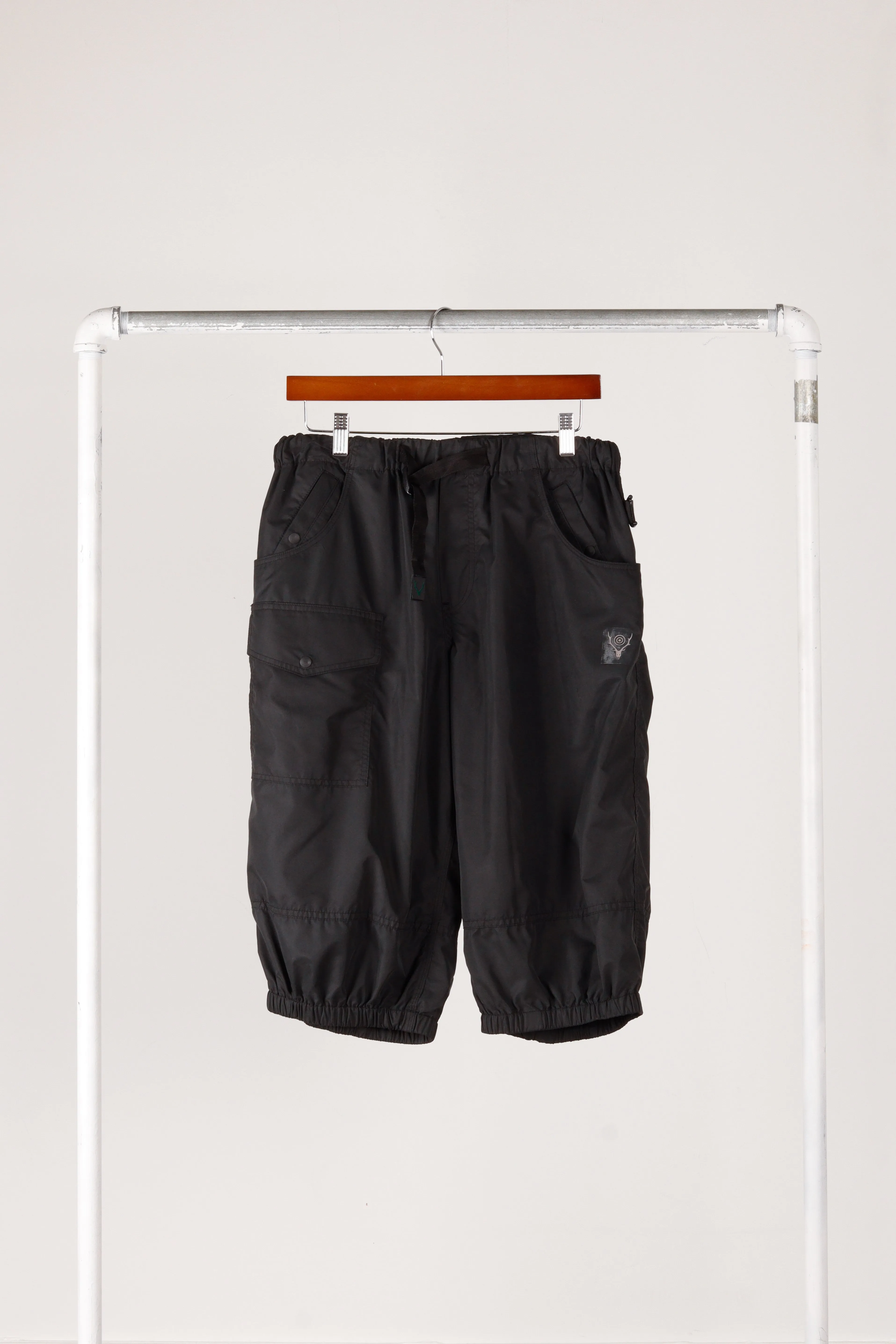 South2 West8 'Belted Utility' Cuffed Shorts Grey