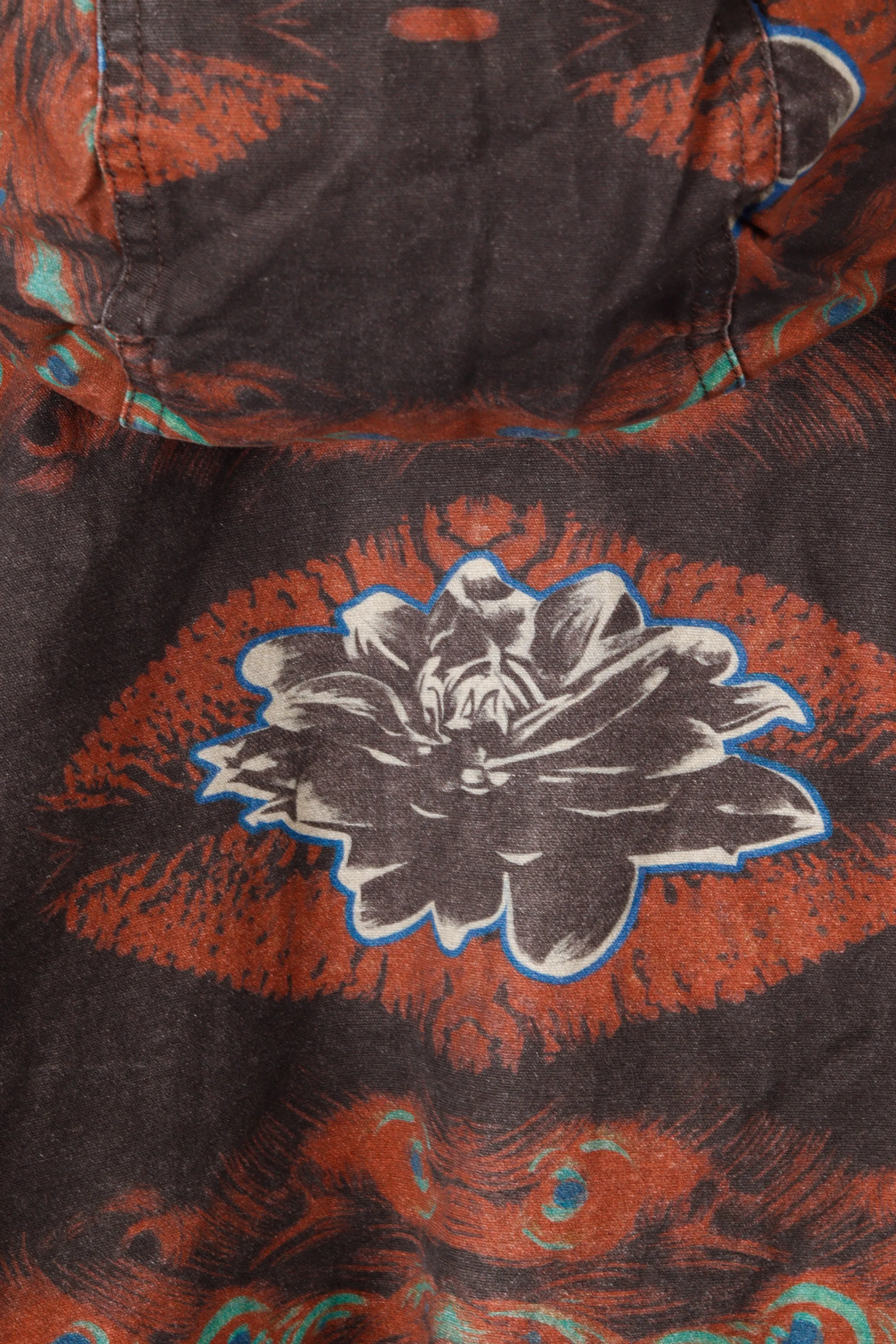 Supreme FW23 'Leather Collar Utility' Jacket Peacock Print (2023)