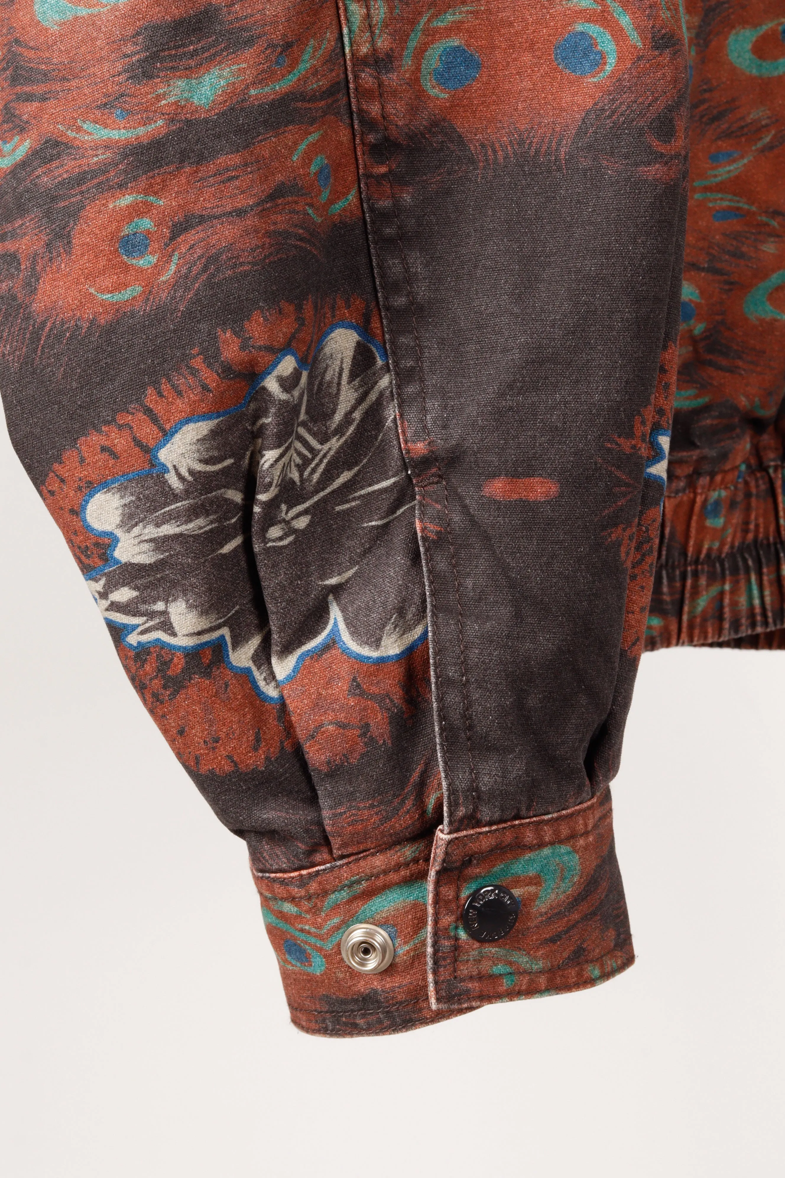 Supreme FW23 'Leather Collar Utility' Jacket Peacock Print (2023)