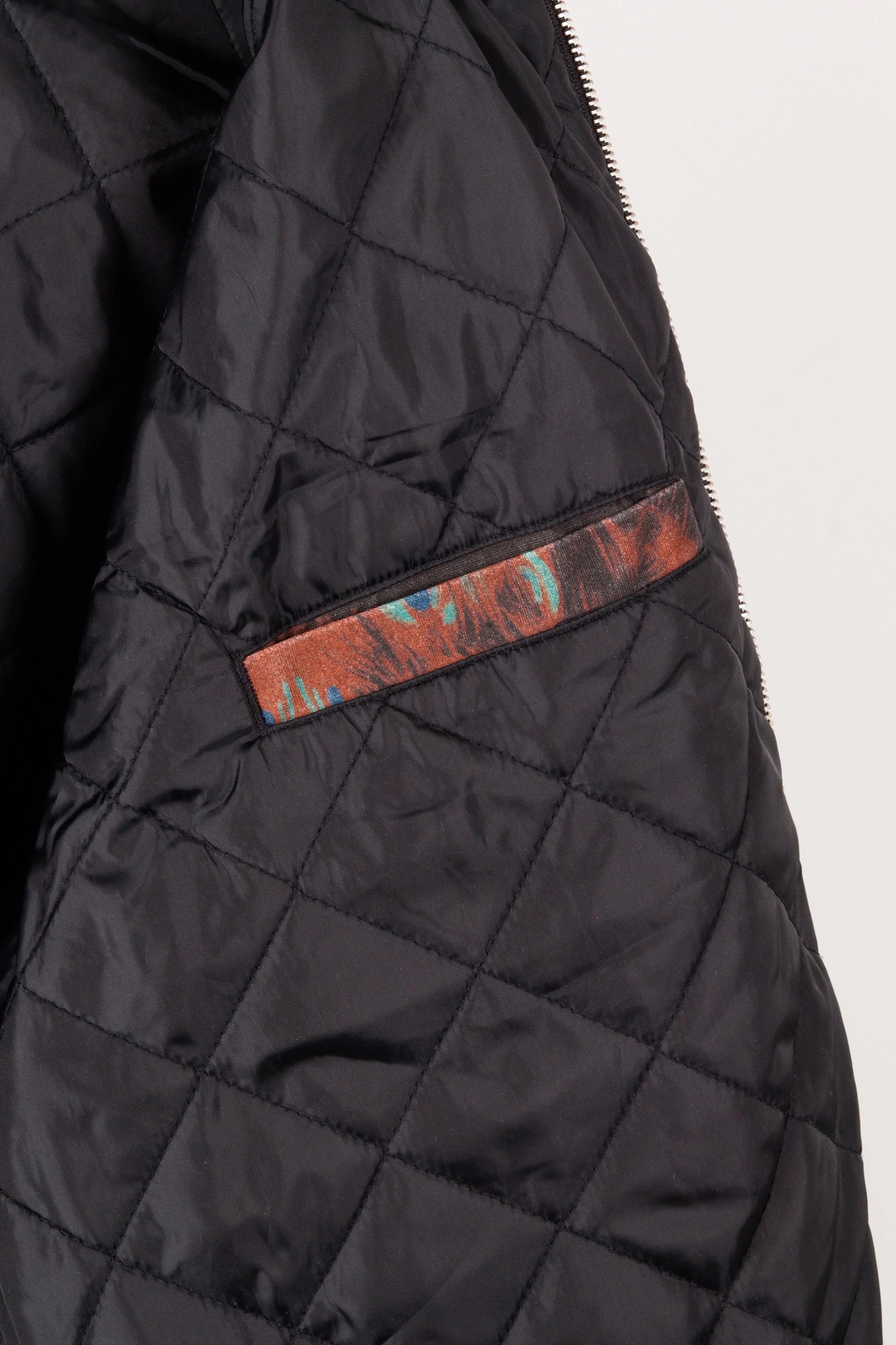 Supreme FW23 'Leather Collar Utility' Jacket Peacock Print (2023)