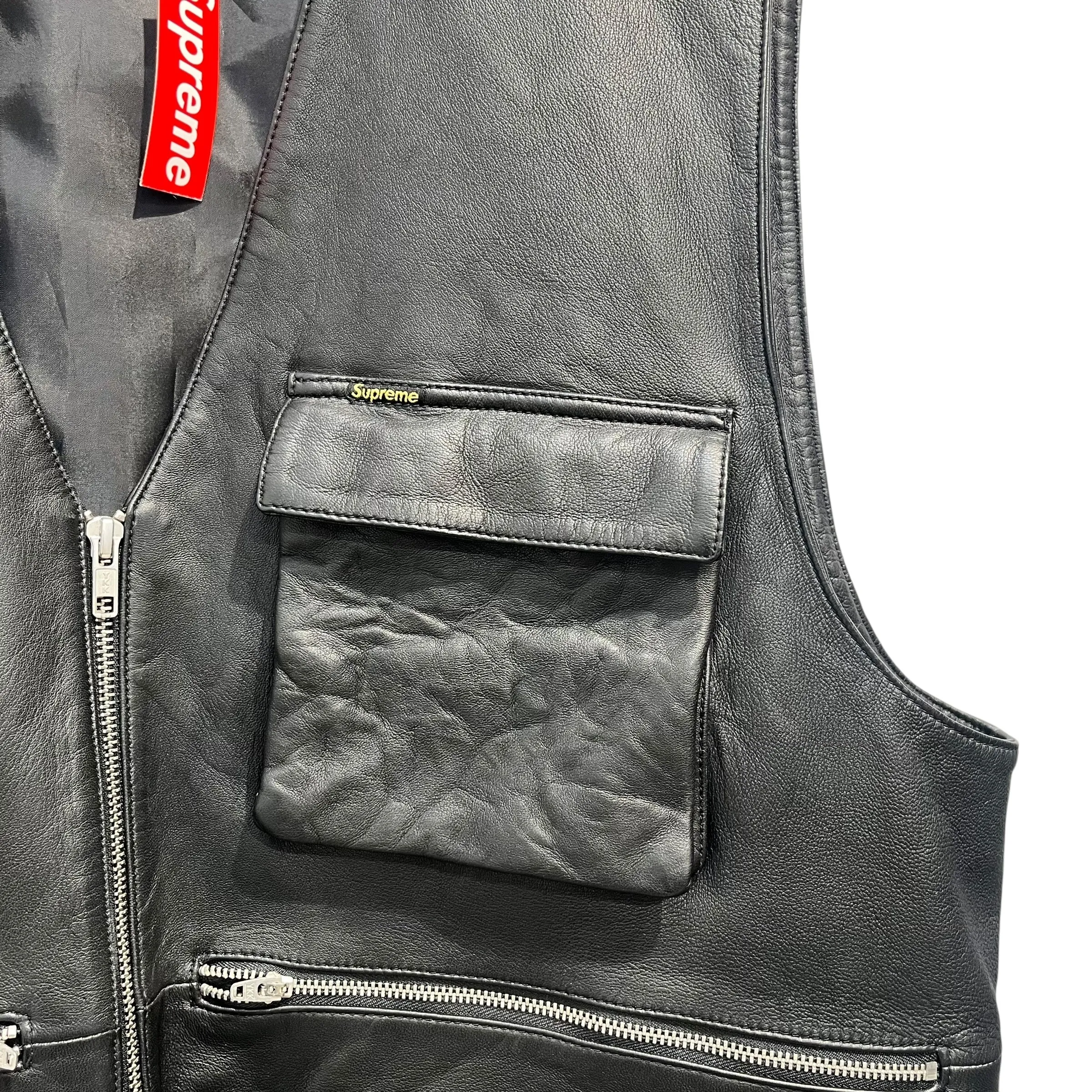 Supreme/Vest/XL/Leather/BLK/LTHR UTILITY VEST