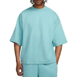 TECH SHORT SLEEVE FLEECE TOP DENIM TURQUOISE