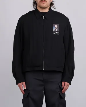 UNDERCOVER Chest Patch Crop Rayon Jacket Black